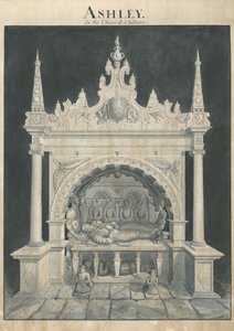 Ashley Kilisesi - Ashley Tomb : kalem ve yıkama çizimi, nd [?19th Century] (çizim) by John Robert Fernyhough