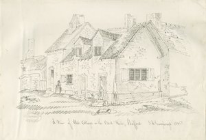 Stafford - Arka Duvarlardaki Eski Kulübe: kalem ve mürekkeple çizim, 1836 by John Robert Fernyhough