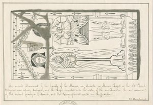 Uttoxeter Kilisesi - Küçük Ailenin Mezarı: kalem ve mürekkeple çizim, nd [19. yüzyılın ortaları] by John Robert Fernyhough