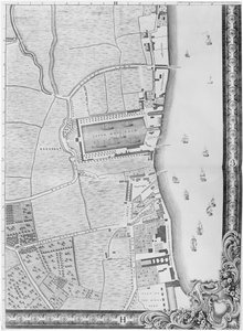 Aşağı Rotherhithe Rıhtımı Haritası, Londra, 1746 (gravür) by John Rocque