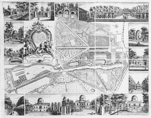 Chiswick Evi, 1736 Chiswick planından by John Rocque