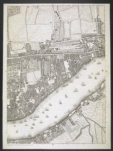 Londra planı, Ratcliff otoyolu, Yukarı Shadwell yolu,  Londra ve Westminster şehirlerinin ve Southwark ilçesinin planı; : bitişik binalarla; JOHN ROCQUE, Land-Surveyor ve Engraved tarafından John Pine tarafından alınan / gerçek bir anketten,  J by John Rocque