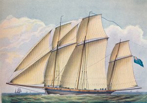 Silahlı Lugger, Tüm Yelken Seti ile Yakın Çekilmiş, 1825