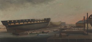 Majestelerinin 'Diana' Fırkateynini Plymouth yakınlarındaki Blackburn's Yard'da kaldırıyor