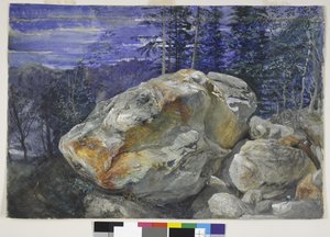 Alplerden bir parça, c.1854-56 (kağıt üzerine kalem üzerine wc ve guaj boya) by John Ruskin