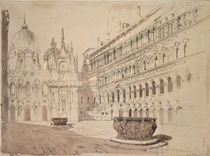 Ducal Sarayı Mahkemesi, Venedik, Mayıs 1841 by John Ruskin