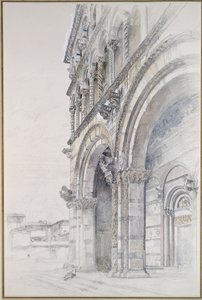 San Martino Duomo, Lucca, Temmuz - Ağustos 1874 (kağıt üzerine grafit, suluboya ve gövde rengi, bazı çizgiler çizilmiş)