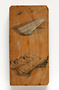 Chamonix Vadisi Siperi ve Siperin Üstündeki Zirveler, yaklaşık 1856 (ahşap üzerine kalem, mürekkep ve sulu boya) by John Ruskin