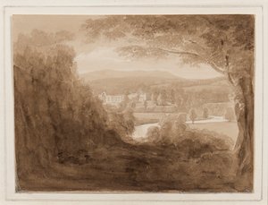 Bolton Abbey, Yorkshire, 25-27 Ekim 1824 (kağıt üzerine kurşun kalem, fırça ve sepya mürekkep)