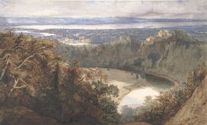 Chepstow'un görünümü, Galler, 1834.
