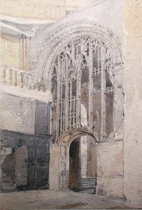 Bir Ekran, Norwich Katedrali (kağıt üzerine kalem ve sulu boya) by John Sell Cotman