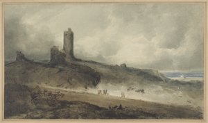 Aberystwyth Kalesi (kağıt üzerinde w/c) by John Sell Cotman