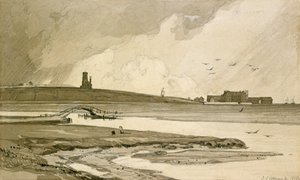 Blakeney Kilisesi ve Wiveton Salonu, 1818 by John Sell Cotman
