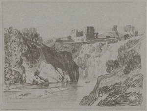 Rocky Gorge Üzerindeki Kale by John Sell Cotman