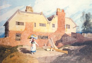Yıkayıcı Kadın Kulübeleri (Elm Hill, Norwich) c.1808-9 by John Sell Cotman
