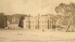 Felbrigg Hall, Norfolk, 1818 (kağıt üzerinde kurşun kalem ve gri yıkama) by John Sell Cotman