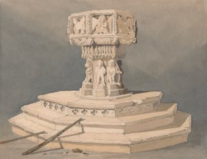 Happisburgh Kilisesi, Norfolk'ta Yazı Tipi by John Sell Cotman