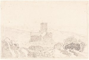Kilise ile manzara by John Sell Cotman