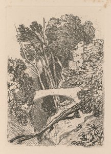 Liber Studiorum: Levha 11: Parson's Bridge, Cardingshire by John Sell Cotman