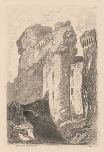 Liber Studiorum: Levha 24, Ragland Kalesi, Monmouthshire by John Sell Cotman