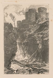 Çalışma Kitabı: Levha 29, Harlech Kalesi, K. Galler by John Sell Cotman