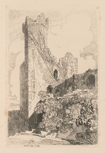 Liber Studiorum: Plaka 32, Caernarvon Kalesi, K. Galler, 1838 by John Sell Cotman