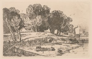 Liber Studiorum: Plaka 8, Thames Nehri üzerinde Millbank by John Sell Cotman