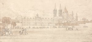 Caen'deki Askeri Okul ve Abbey Kilisesi St Stephen by John Sell Cotman