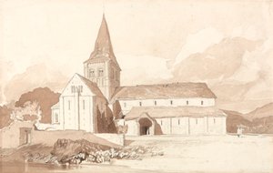Sudaki Notre Dame, Domfront, Normandiya by John Sell Cotman