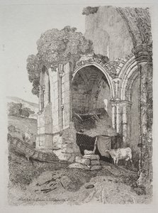 Rievaulx Manastırı, Yorkshire, 1810. by John Sell Cotman