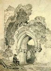 Romanesk Harabe (kağıt üzerine kurşun kalem) by John Sell Cotman