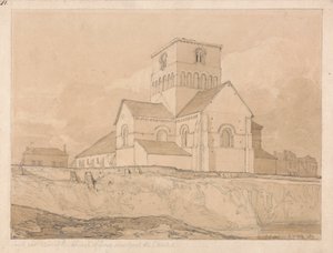 Normandiya Pont-de-l'Arche yakınlarındaki Lery Kilisesi'nin Güneydoğudan Görünümü by John Sell Cotman