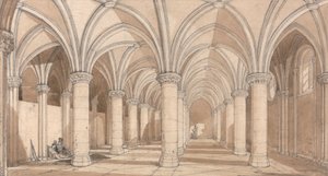 Baronlar Salonu, Mont Saint Michel by John Sell Cotman