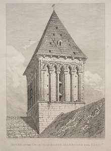 Caen yakınlarındaki Haute Allemagne Kilisesi Kulesi by John Sell Cotman