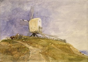 Bir Tepedeki Yel Değirmeni, 19. yüzyıl by John Sell Cotman