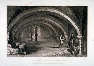 Mahzenin iç görünümü, Aziz Kurtarıcı Kilisesi, Southwark, Londra, 1830.