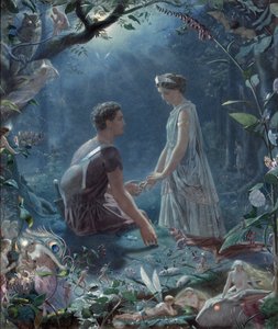 Bir Yaz Gecesi Rüyası, Lysander ve Hermia - Hermia ve Lysander, Bir Yaz Gecesi Rüyası - John Simmons (1823-1876) by John Simmons