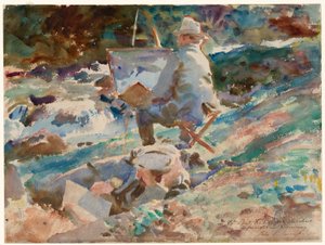 Şövalesinde Bir Sanatçı by John Singer Sargent