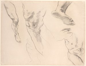 Çıplak Bir Gençliğin Figür Çalışmaları by John Singer Sargent