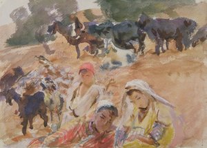 keçi çobanları (kağıt üzerinde wc) by John Singer Sargent