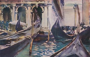 Piazzetta'nın yanındaki gondollar, c1904, 1925. by John Singer Sargent