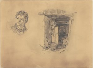 Bir Çocuğun Başı ve Bir Kulübenin Girişi, 1871. by John Singer Sargent