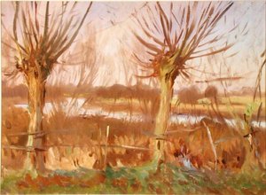 Ağaçlı Manzara, Thames Calcot-on-the-Thames, c.1888 (tuval üzerine yağlı boya) by John Singer Sargent