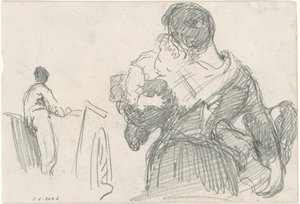 Anne ve Çocuk [rekto], c. 1871-1872. by John Singer Sargent