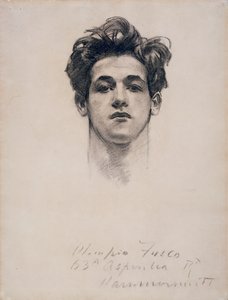 Olimpio Fusco, c.1900-10 (kağıt üzerinde kömür ve kütük) by John Singer Sargent