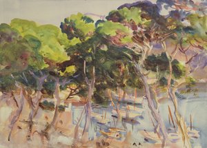 Soller Limanı, 1907-08 (kağıt üzerinde wc) by John Singer Sargent