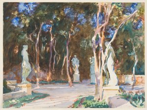Shady Paths, Vizcaya (kağıt üzerinde grafit üzerinde wc) by John Singer Sargent