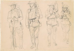 "Savaşa Girmek" Çalışmaları [recto] by John Singer Sargent