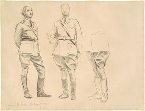 1920-1922 Birinci Dünya Savaşı Genel Memurları için Çalışmalar. by John Singer Sargent
