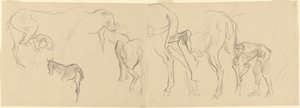 "Cephede Pabuç Atan Atlar" Çalışmaları [rekto] by John Singer Sargent
